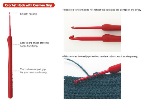 ETIMO RED Crochet Hook with Cushion Grip
