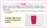 CarryC Long Fine Gauge Interchangeable Bamboo Knitting Needles