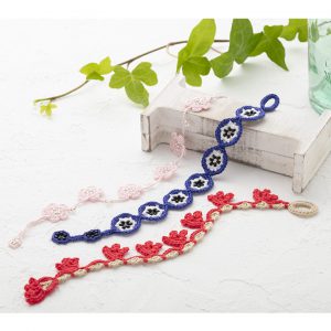 Tulip Oya Bracelet Peach Blossom - Turkish Lace Crochet Kit