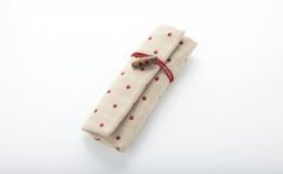 Jacquard Case with Red Polka Dots